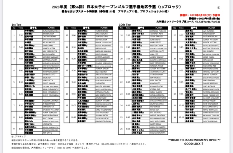 プロゴルフプラス | 2023年度 日本女子オープン予選会日程と結果